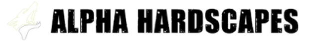 Alpha Hardscapes logo displayed in the website footer