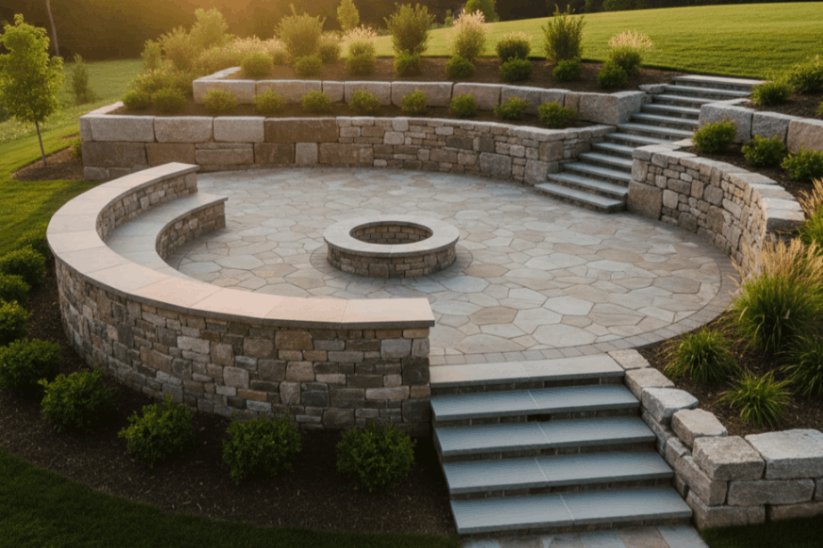 Skilled masonry contractor Avon CT complete hardscape design