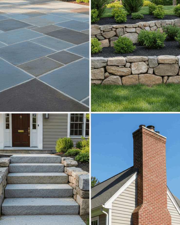 Skilled masonry contractor Avon CT services collage