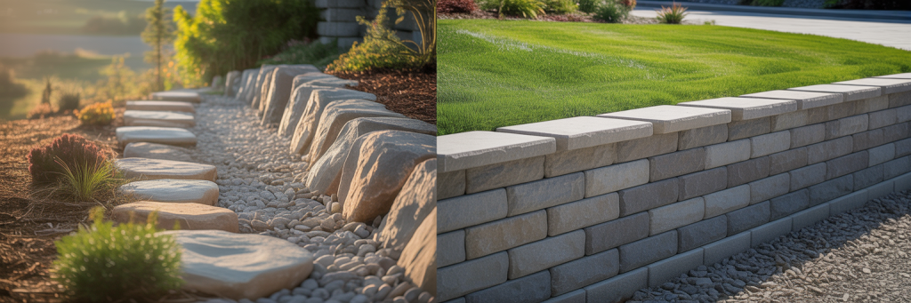 Natural Stone vs Wall Block Retaining Walls: Which Should You Choose?